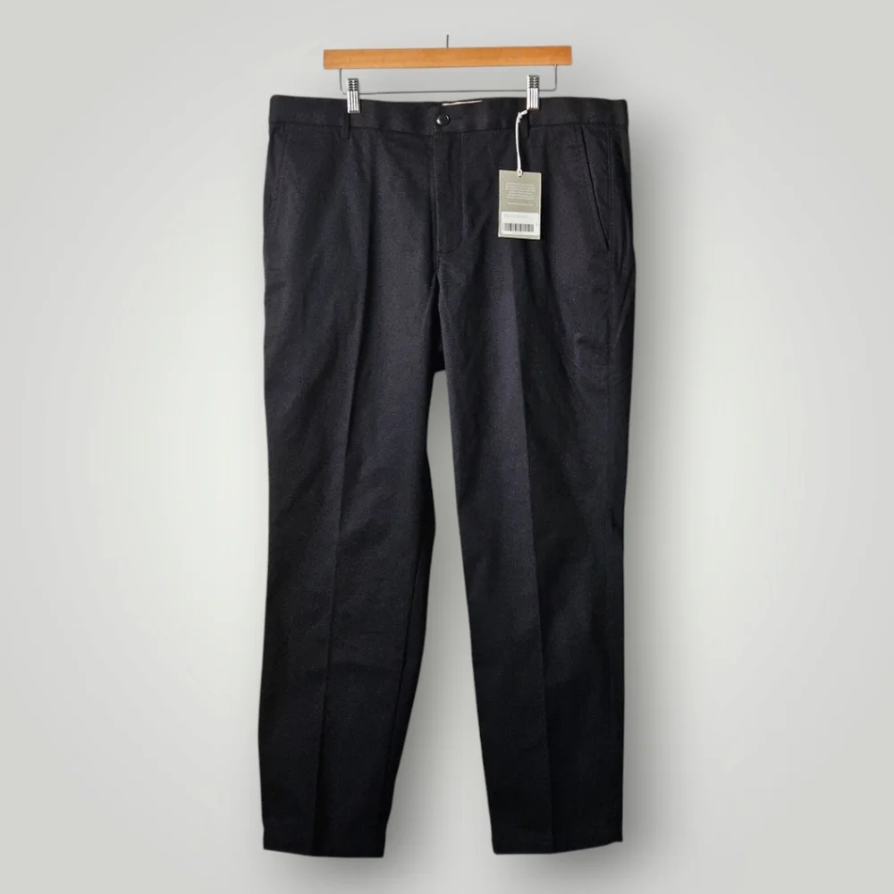 Everlane Pants Mens 40x30 Black Twill Slim Fit Stretch Tailored Trousers‎ New - Picture 2 of 9